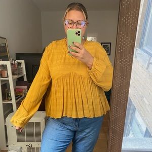 BOHO STYLE YELLOW TOP BLOUSE SIZE XL